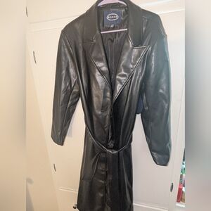 Sleek Black Pleather Jacket by Scoop